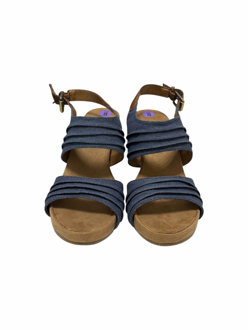 Aerosoles Solid Blue/Brown Denim Wedges